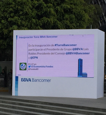 TWEET WALL TORRE BBVA BANCOMER